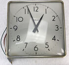 Simplex 804-010 Vintage Wall Slave Clock Thick Glass Metal Square 12.5
