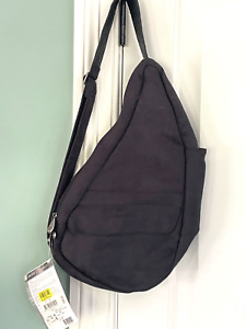 Ameribag Healthy Back Bag Tote Microfiber Black Sling Shoulder Bag , New