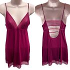 Victoria's Secret Maroon Cabernet Lace Slip with Cut Open Back Size Small