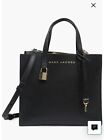 MARC JACOBS Mini Grind Coated Leather Tote/Crossbody in black