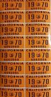 1970 California License Plate Registration Sticker, YOM, CA DMV