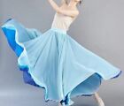 Maya Antonia-2 Skirts-in-One Shades-of-Blue Chiffon Maxi Dance Skirt/Full Circle