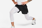 NWT Nike Pro Men's Dri-FIT 3/4-Length Fitness Tights Side Pockets, White