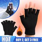 Knitted Thermal Fingerless Gloves Warm Winter Half Finger Gloves for Men Women