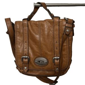 FOSSIL Maddox Vintage 1954 Brown Leather Crossbody Purse Bag Satchel Key Per