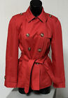 Coach New York Women’s Red Double Breasted Trench Coat Size Medium