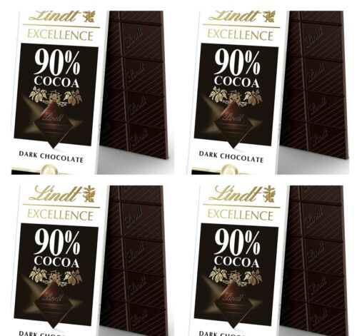 (4) Fine Dark Chocolates. 90% Cocoa. 3.5 OZ.  BB 6/30/24.  High In antioxidants.