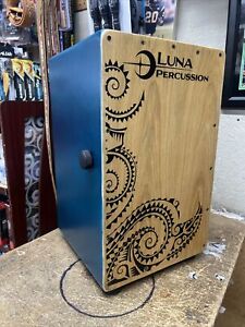 Luna Percussion Cajon Drum Box Tattoo - Turquoise Teal Blue