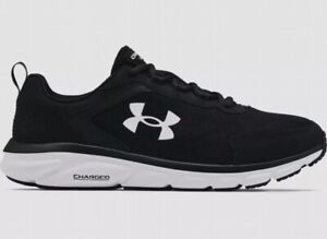 Under Armour Charged Assert 9 Men's Running Shoes - Black/White, Size US 9.5
