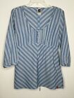 The North Face Top Womens Extra Large Tie Back Empire Waist Blue Stripe XL Shirt