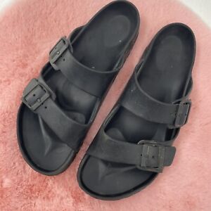Birkenstock Arizona Eva Mens Size 12 Sandals Black Rubber Slip On Flats