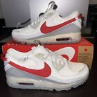 New Nike Air Max 90 Terrascape Running Shoes White Red Men's Size 8