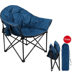 ALPHA CAMP Camping Chairs Oversize Saucer Moon Chair Folding with Carry Bag
