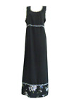 AGB Maxi Dress Size S Empire Waist Black Floral Sleeveless EUC