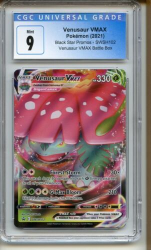 Pokemon CGC 9 MINT Venusaur VMAX SWSH102 Battle Box Black Star Promo Card