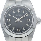 ROLEX Oyster Perpetual ladies watch 76080(A) Stainless Steel WomenWatch blac...