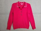 Lilly Pulitzer Pink Magenta Sweater Medium Pullover Embellished Collared
