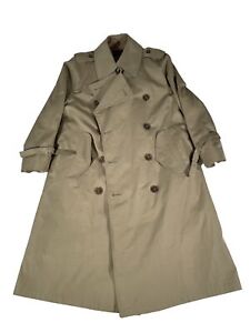Vintage Wool Trench Coat Men's 38S Gleaneagles Double Breasted Removable Lining