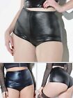 Plus Size Wetlook Booty Shorts High Waisted Black Wet Look Panty Womens OSXL