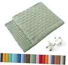 100% Cotton Knitted Throw Blanket Couch Cover 31 in x 40 in Sage Green
