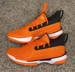 Rare Under Armour Team Curry 7 Orange Mens Basketball Shoes 3023838-803 Size 9