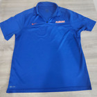Nike Florida Gators Polo Zip Shirt Men’s Large Blue Logo Golf UF Dri Fit