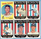 1959 TOPPS VINTAGE LOT OF 10 ROOKIES NM & EX/MT CLEAN BACK NO CREASES HANSEN