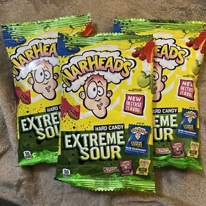 3x Warheads Extreme Sour Hard Candy 3.25oz Bag Assorted Fruit Flavors Exp 11/26