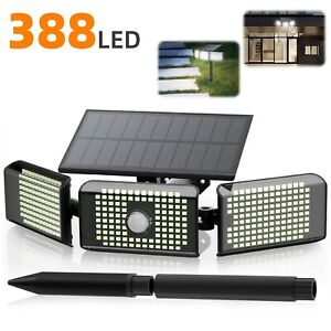 5000LM 388LED Solar  Flood Light Outdoor Garden Wall Security Motion Sensor Lamp