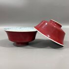New ListingA Pair Beautiful Chinese Hand Painting Red Glaze Porcelain Bowl