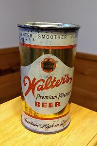 Walter's Premium Pilsener Flat Top Beer Can W/ Cool Vanity Lid - Tough Can!!