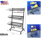 3 Tier 60cm Retail Display Rack Stand Metal Wire Snack Candy Fruit  Adjustable