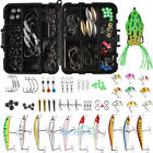 【10-155PCS】Fishing Accessories Kit set with Tackle Box Pliers Jig Hooks Swivels