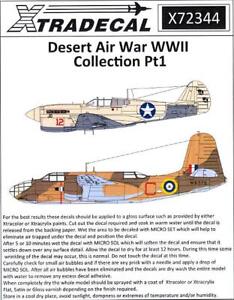 Xtra Decals 1/72 DESERT AIR WAR WORLD WAR II COLLECTION Part 1