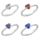 Heart Promise Ring New .925 Sterling Silver Solitaire Wedding Engagement Band