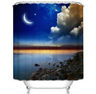Crescent Moon Sunset Shower Curtain Ocean Clouds Scenic Sky Stars Nautical