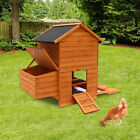Wooden Chicken Coop Outdoor Large Hen House w/ Nesting Box Poultry Cage
