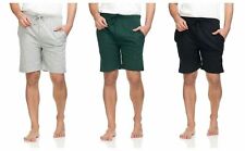 3 PACK Men's Casual 100% Cotton Soft Knit Pajama Bottom Loungewear Shorts Pocket