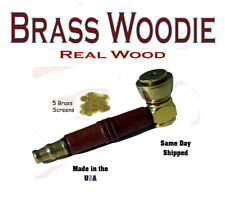 ORIGINAL Brass Woodie Smoking Pipe w/Lid Tobacco Pipe Metal pipe ALL METAL Pipes