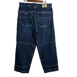 PELLE PELLE Jeans Blue Denim Baggy Wide Leg Big Pockets Y2K Skater Grunge 40x32