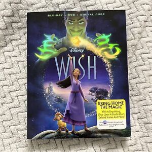 Disney WISH (Blu-Ray + Dvd + Digital) w/ Slipcover sealed NEW Free Shipping