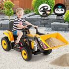 Yellow 12V Electronic Ride On Excavator Digger Car 3-Speeds w/ Remote+Music+USB