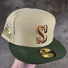New Era Seattle Mariners 30th Anniversary Tan Green Orange Fitted Hat Size 7 1/4