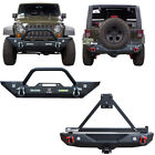 Vijay Front and Rear Bumper Fits 2007-2018 Jeep Wrangler JK with Tire Carrier (For: Jeep)