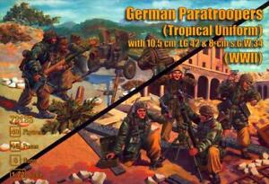 Mars Figures 1/72 GERMAN PARATROOPERS IN TROPICAL UNIFORM with 105mm & 80mm GUNS