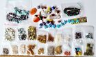 Eclectic Lot Near 1 Lb Glass Gemstone Beads Jewelry Making Unfinished Necklaces
