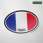(3 Pack) France Flag Sticker Vinyl Decal Paris Marseille Oval Car Auto Window