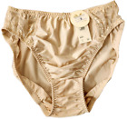 VTG  NOS Wacoal 84412 nude shimmery nylon Lace  hi-cut bikini brief panties Sz L