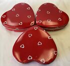 SEE'S CANDIES lot of 3 EMPTY HEART TIN chocolate gift box 4.5