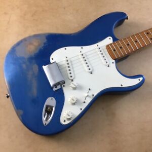 Vintage Custom Strat Guitar + Fender Pickups Placid Blue Relic Loaded Body Only